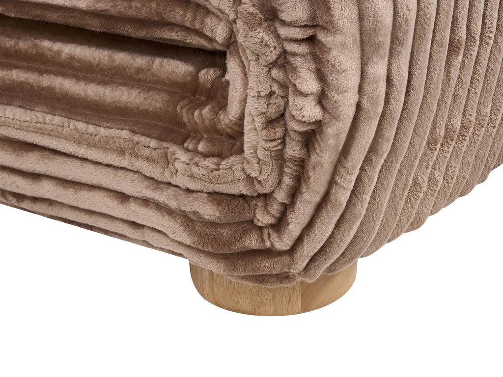 Sofa Bed 2 Seater ABISKO Corduroy Light Brown