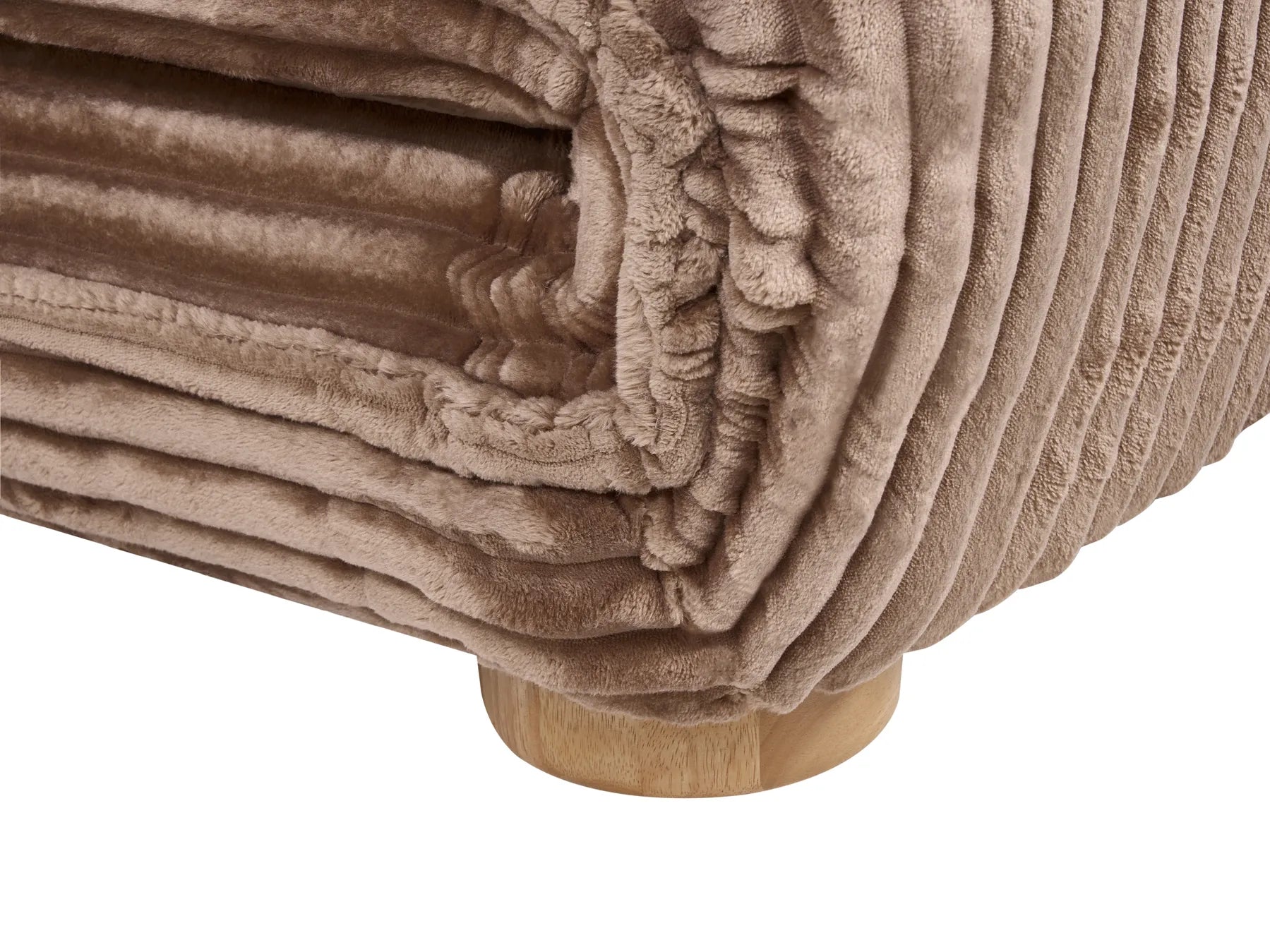 Sofa Bed 2 Seater ABISKO Corduroy Light Brown