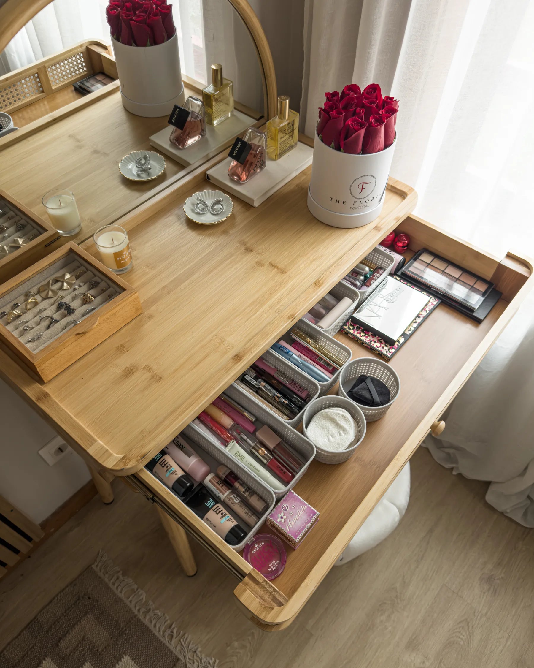 Dressing Table with Mirror RANCHERIA Light Brown