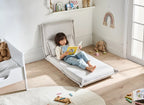 Single Sofa Bed DELLEN Fabric Off-White