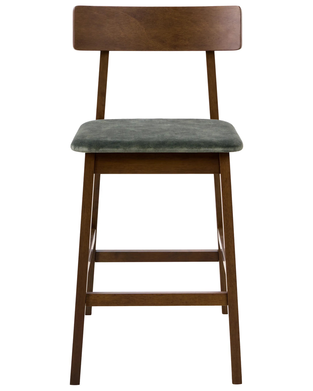 Set of 2 Bar Chairs ISANTI Wood Dark Brown/ Green