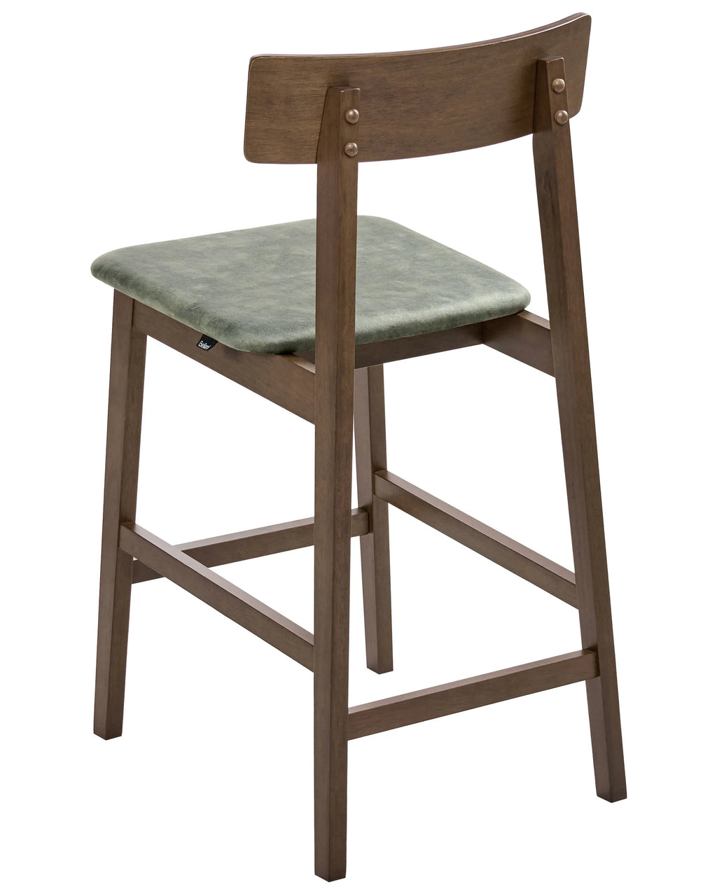 Set of 2 Bar Chairs ISANTI Wood Dark Brown/ Green