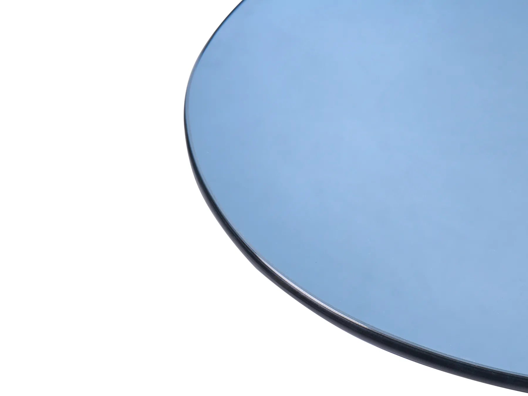 Side Table MINTO Tempered Glass Blue with Wheels