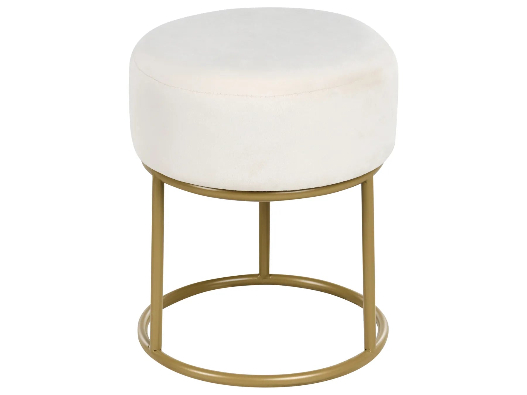 Footstool DELCO Velvet Off-White