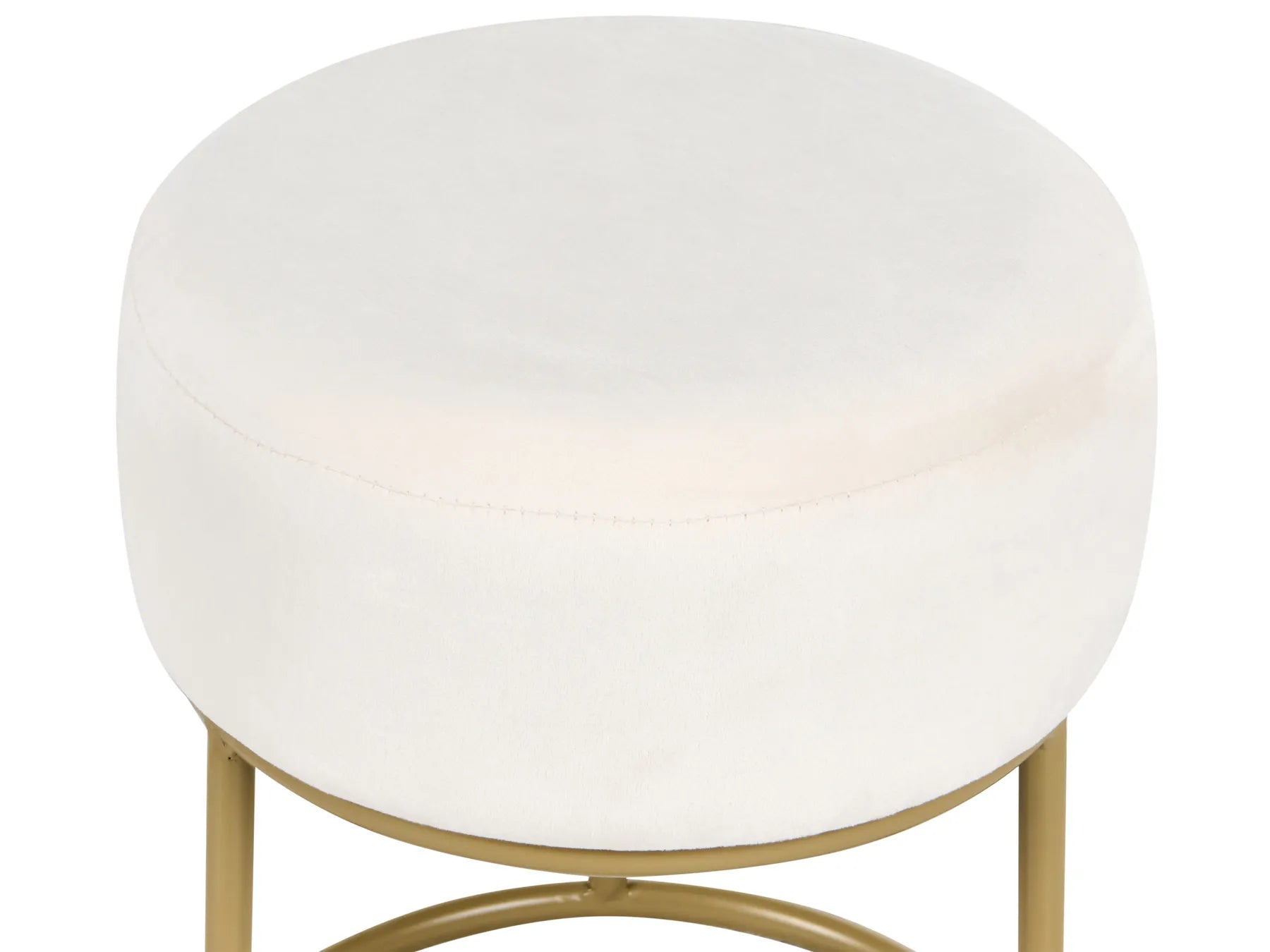 Footstool DELCO Velvet Off-White