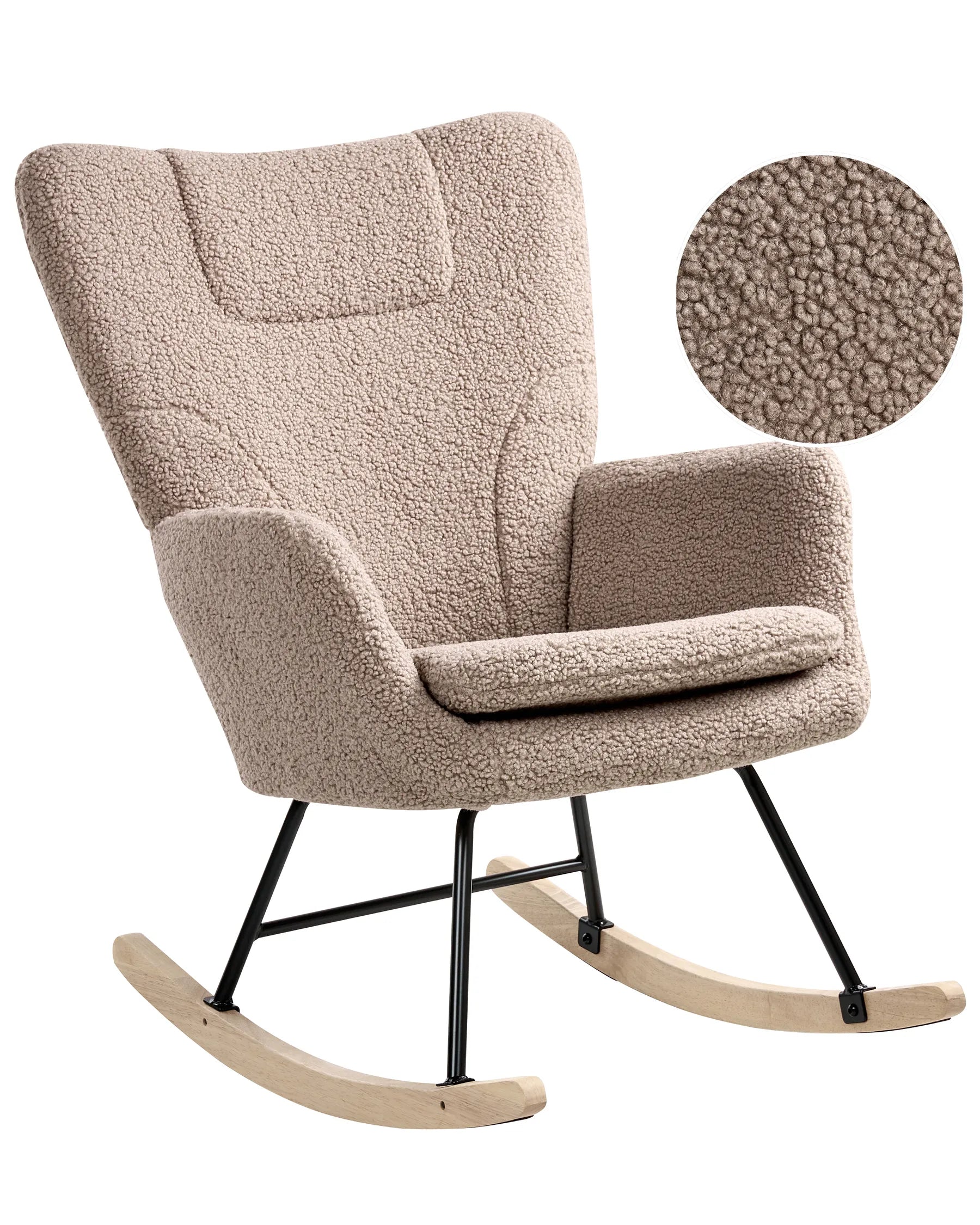 Rocking Chair SANDVE Boucle Taupe