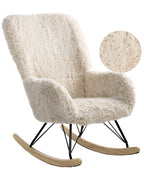Rocking Chair AKRA Faux Fur Light Beige