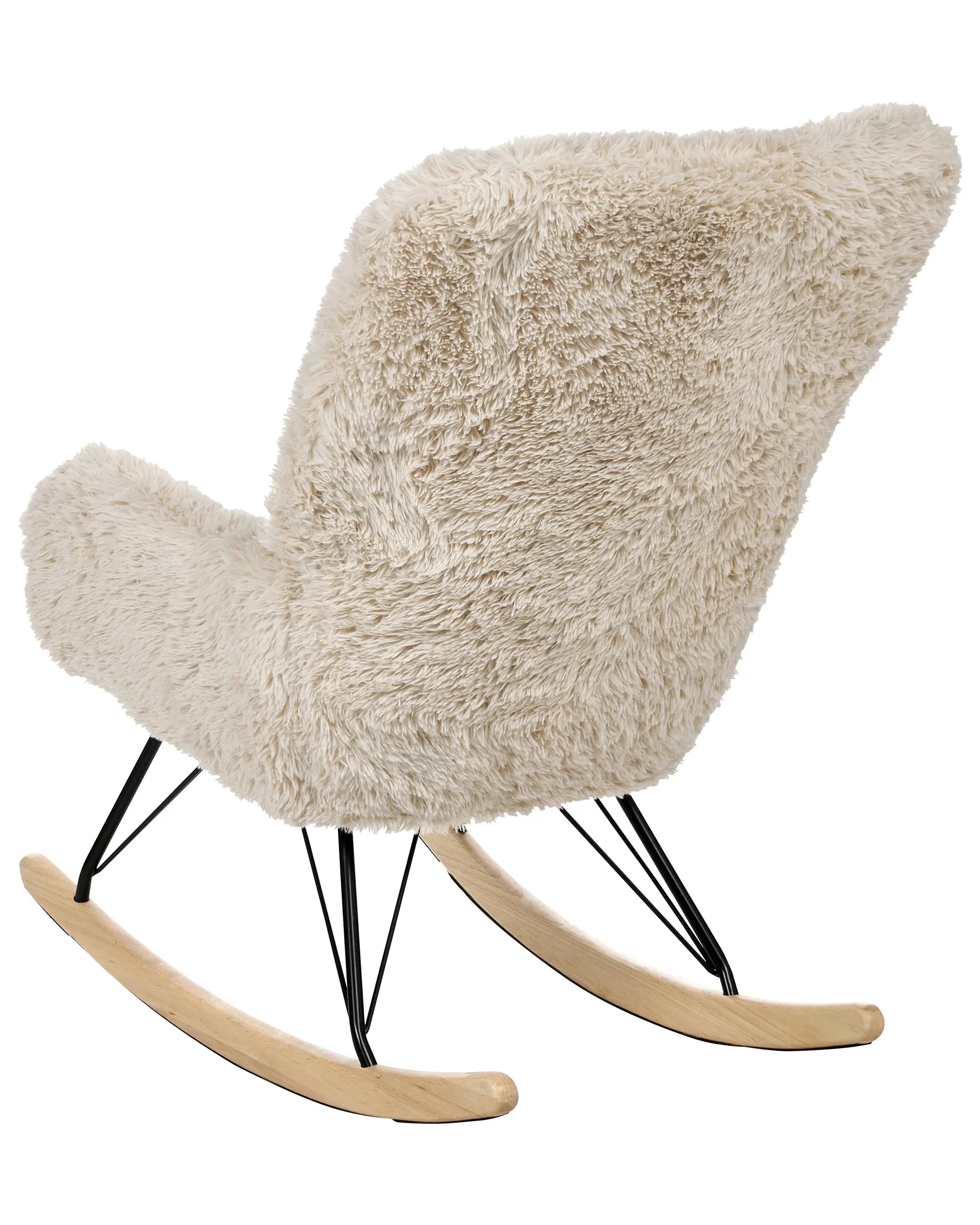 Rocking Chair AKRA Faux Fur Light Beige