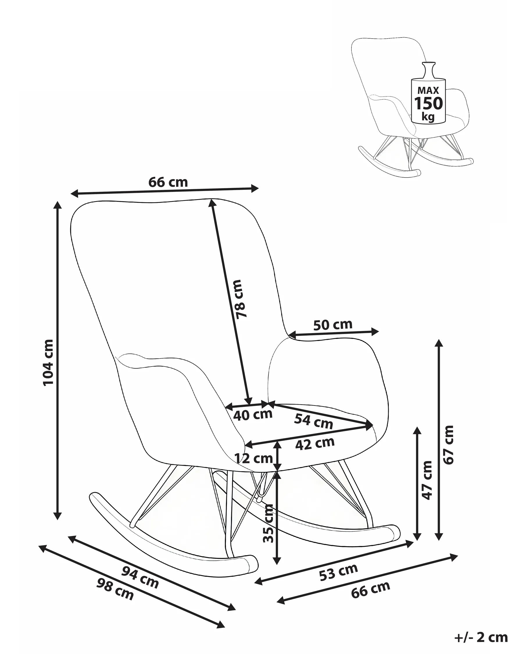 Rocking Chair AKRA Faux Fur Taupe