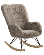 Rocking Chair AKRA Faux Fur Taupe