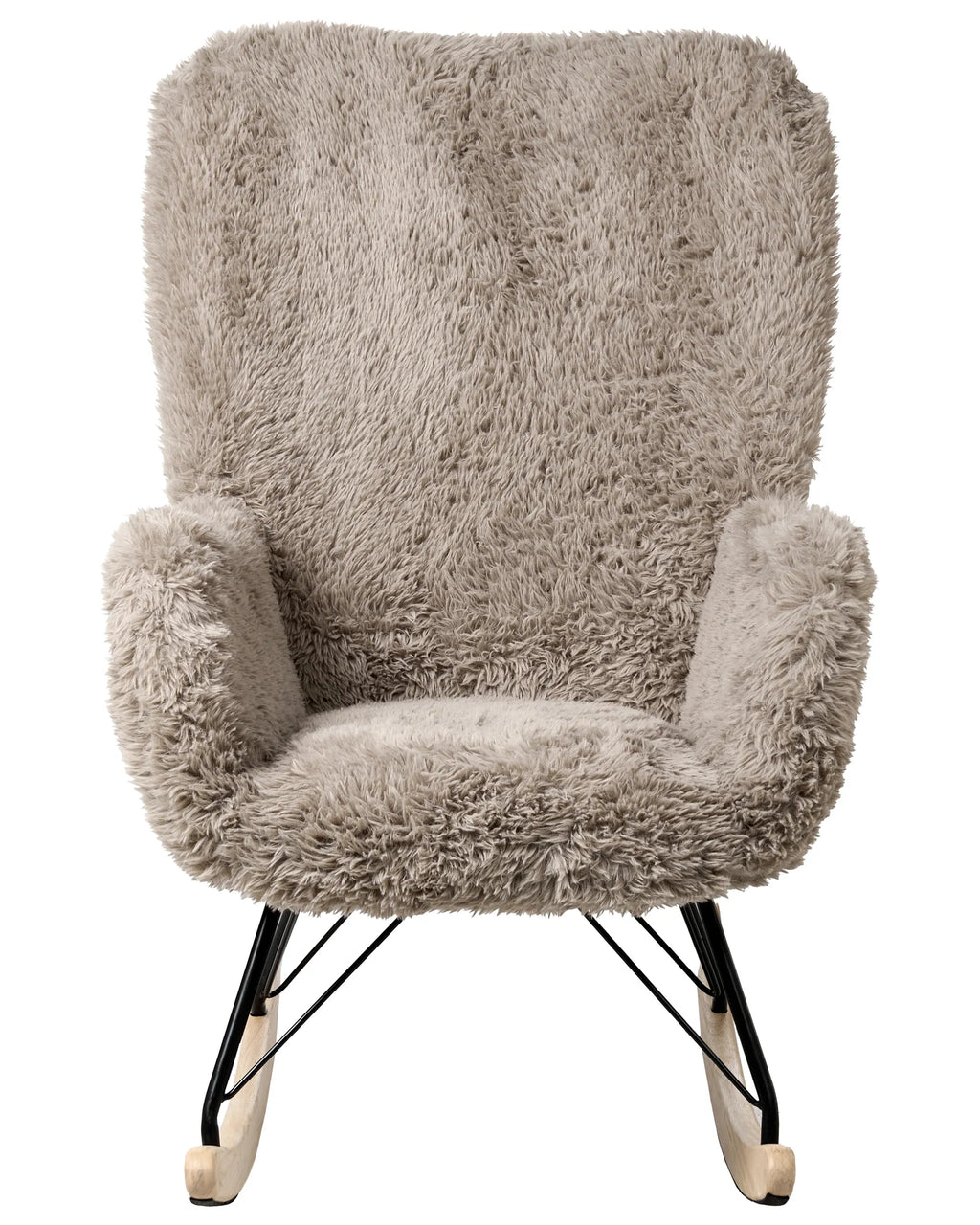 Rocking Chair AKRA Faux Fur Taupe