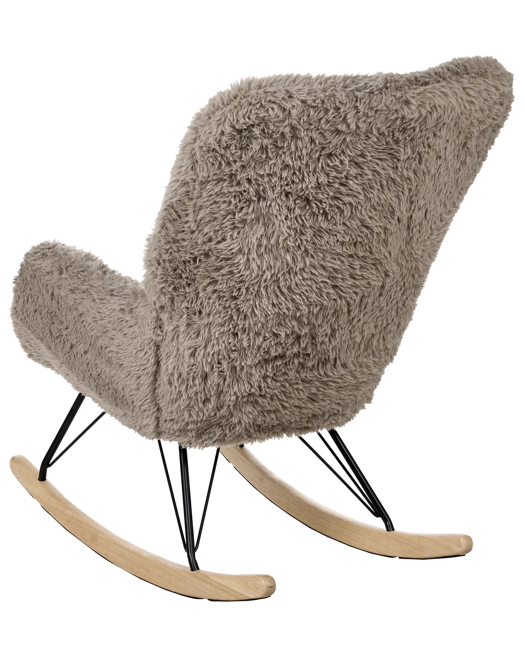 Rocking Chair AKRA Faux Fur Taupe