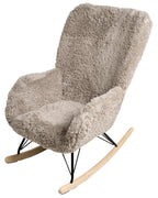 Rocking Chair AKRA Faux Fur Taupe