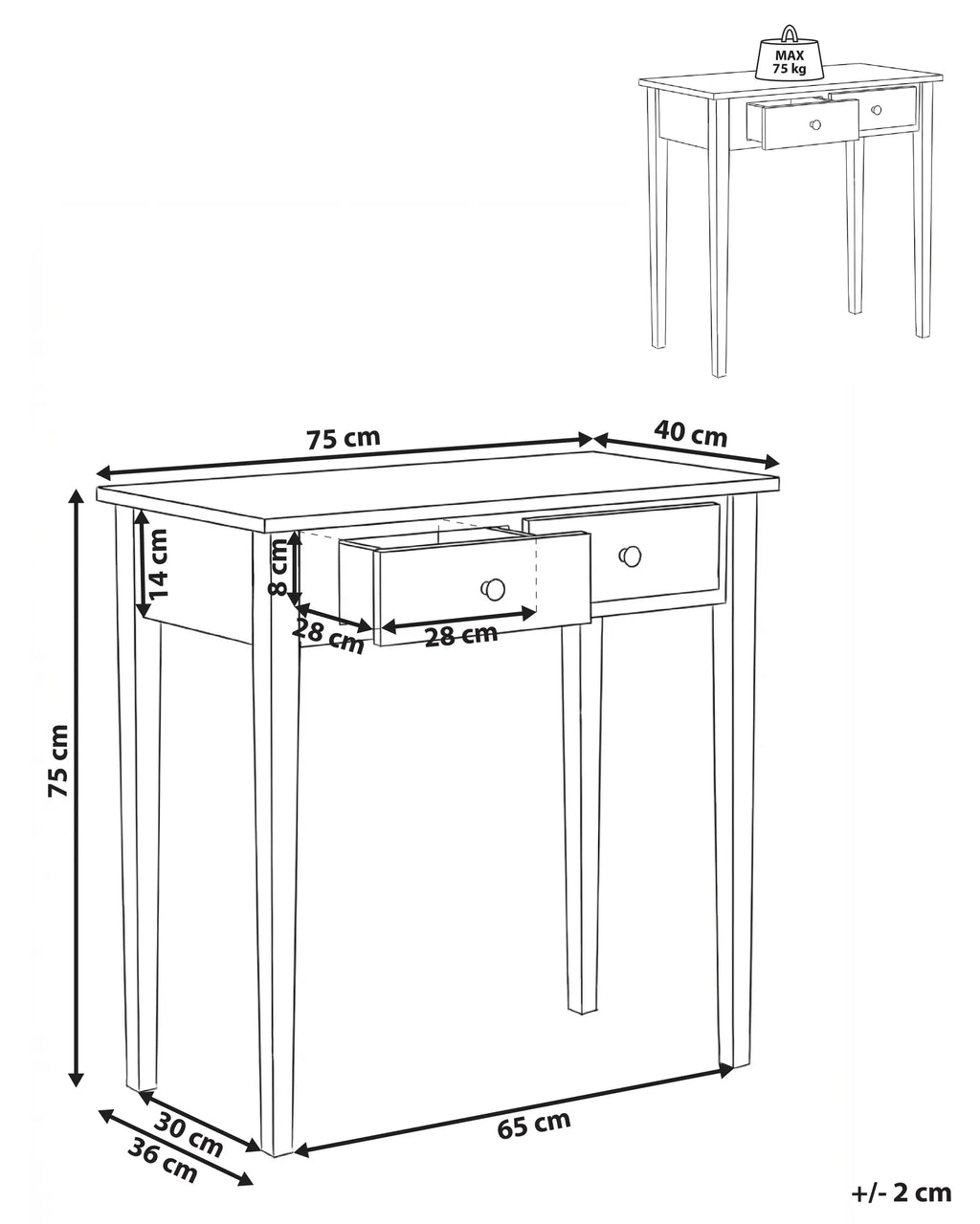 Console Table YIRRA White