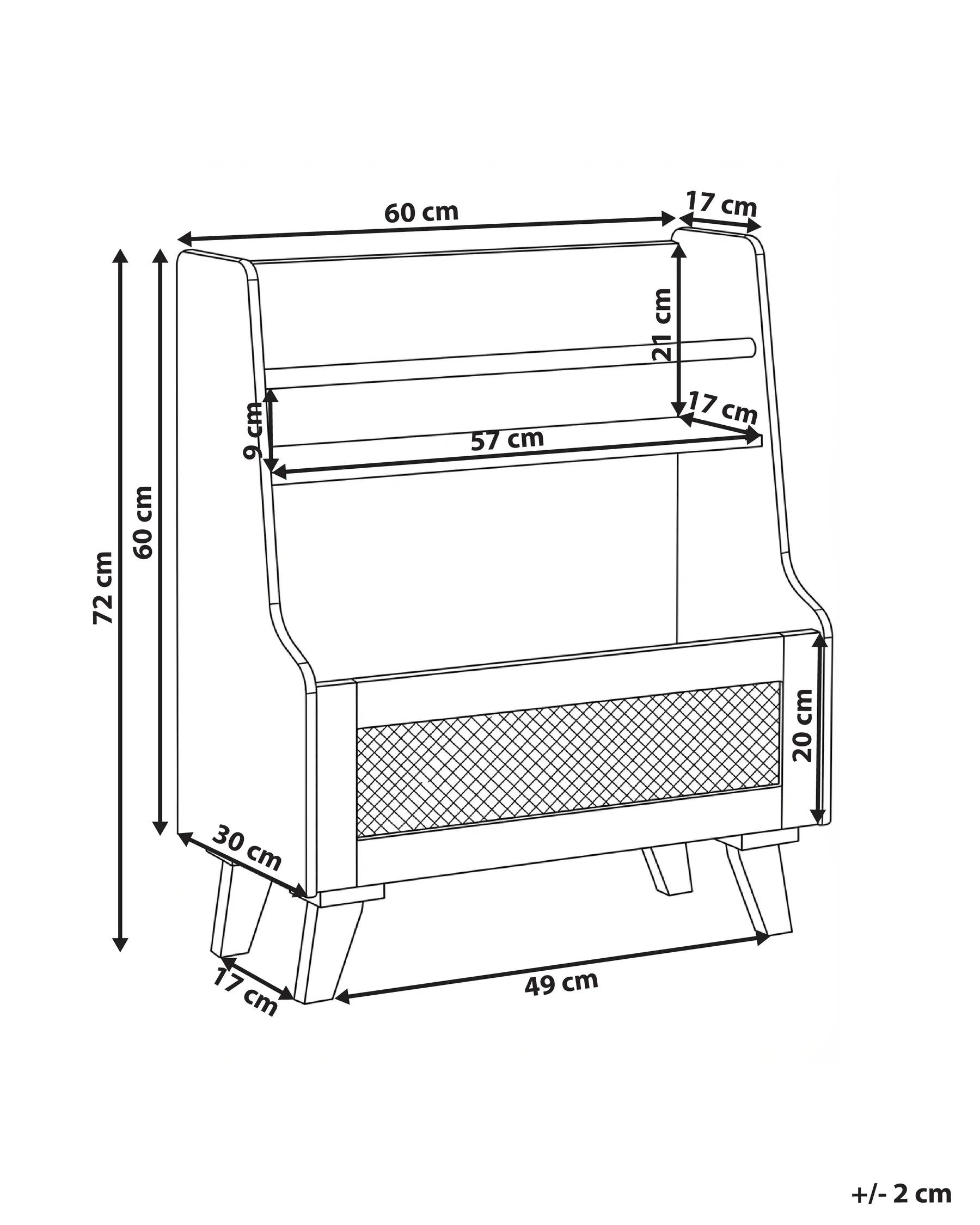 2 Tier Bookcase JACKIT 72 cm White