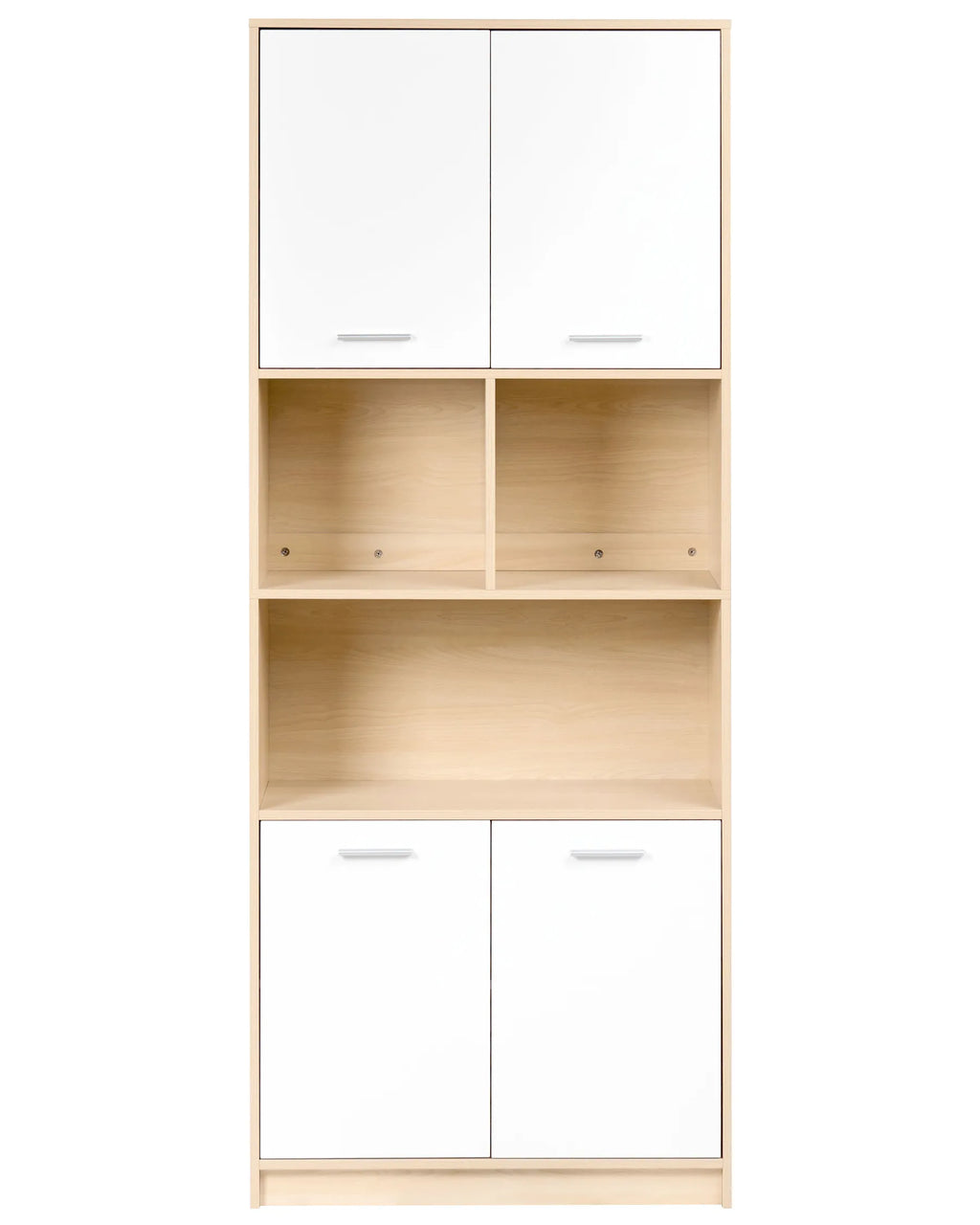 4 Door Bookcase ZEHNA Light Brown/ White
