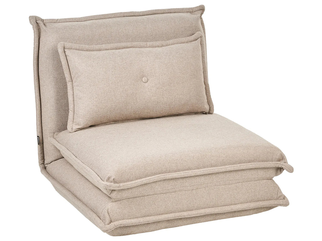 Single Sofa Bed DELLEN Fabric Beige