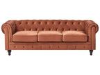 Sofa 3 Seater CHESTERFIELD Velvet Golden Brown