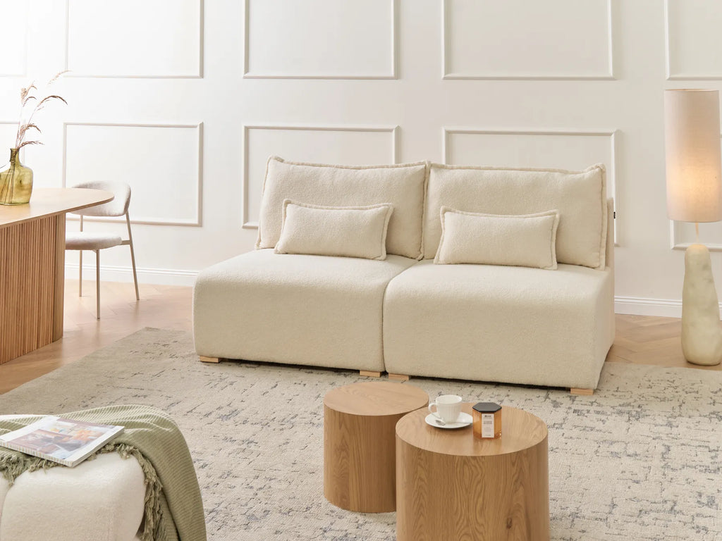 Modular Sofa 3 Seater NERBO Boucle Off-White