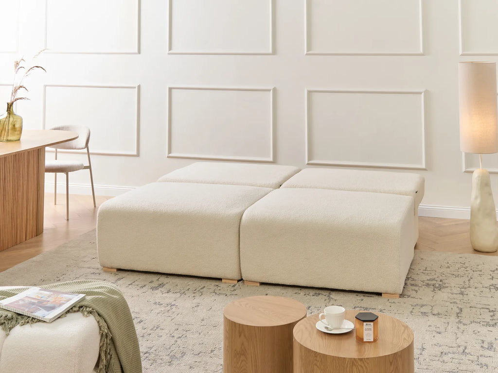Modular Sofa 3 Seater NERBO Boucle Off-White