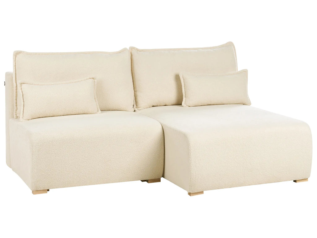 Modular Corner Sofa NERBO Boucle Off-White Left Hand