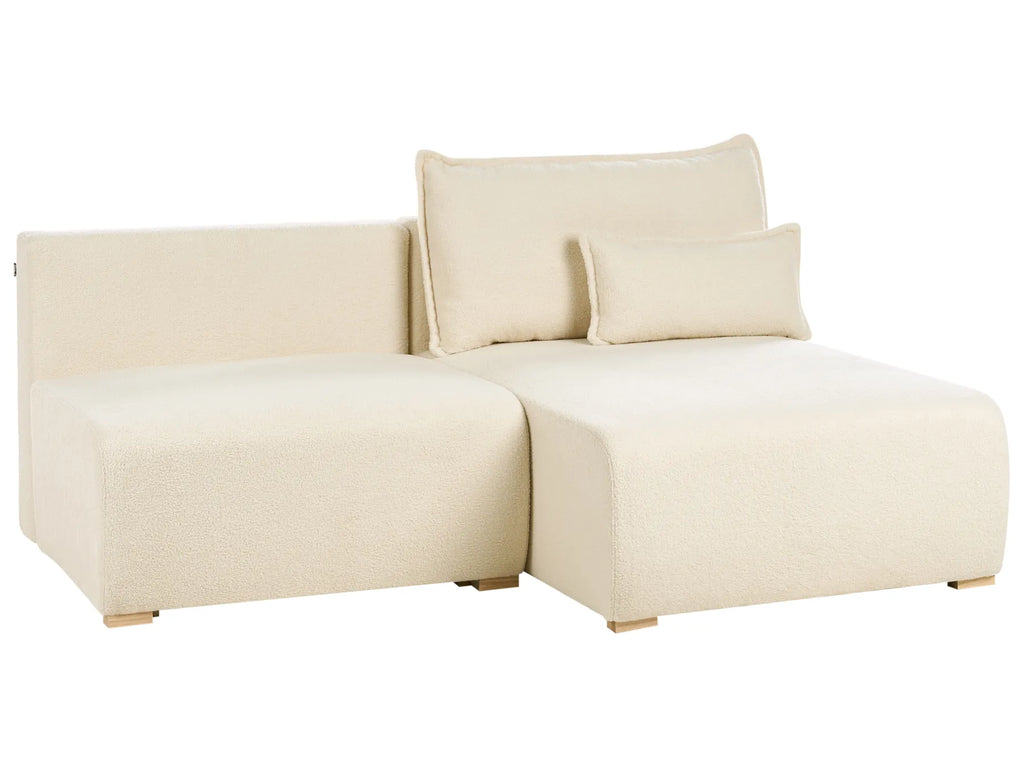 Modular Corner Sofa NERBO Boucle Off-White Left Hand