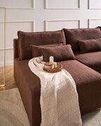 Modular Corner Sofa NERBO Boucle Brown Right Hand