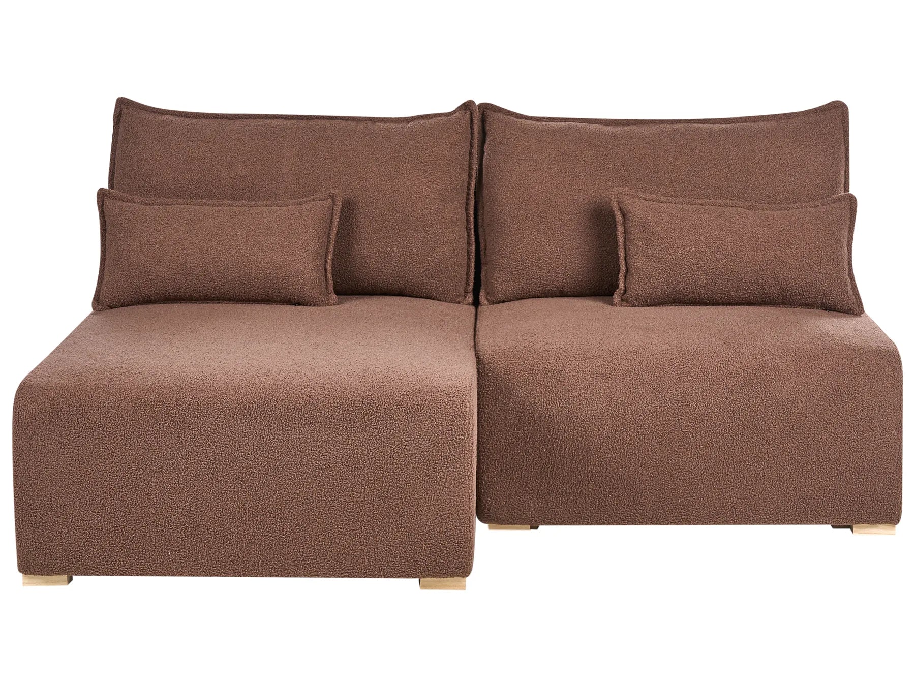 Modular Corner Sofa NERBO Boucle Brown Right Hand