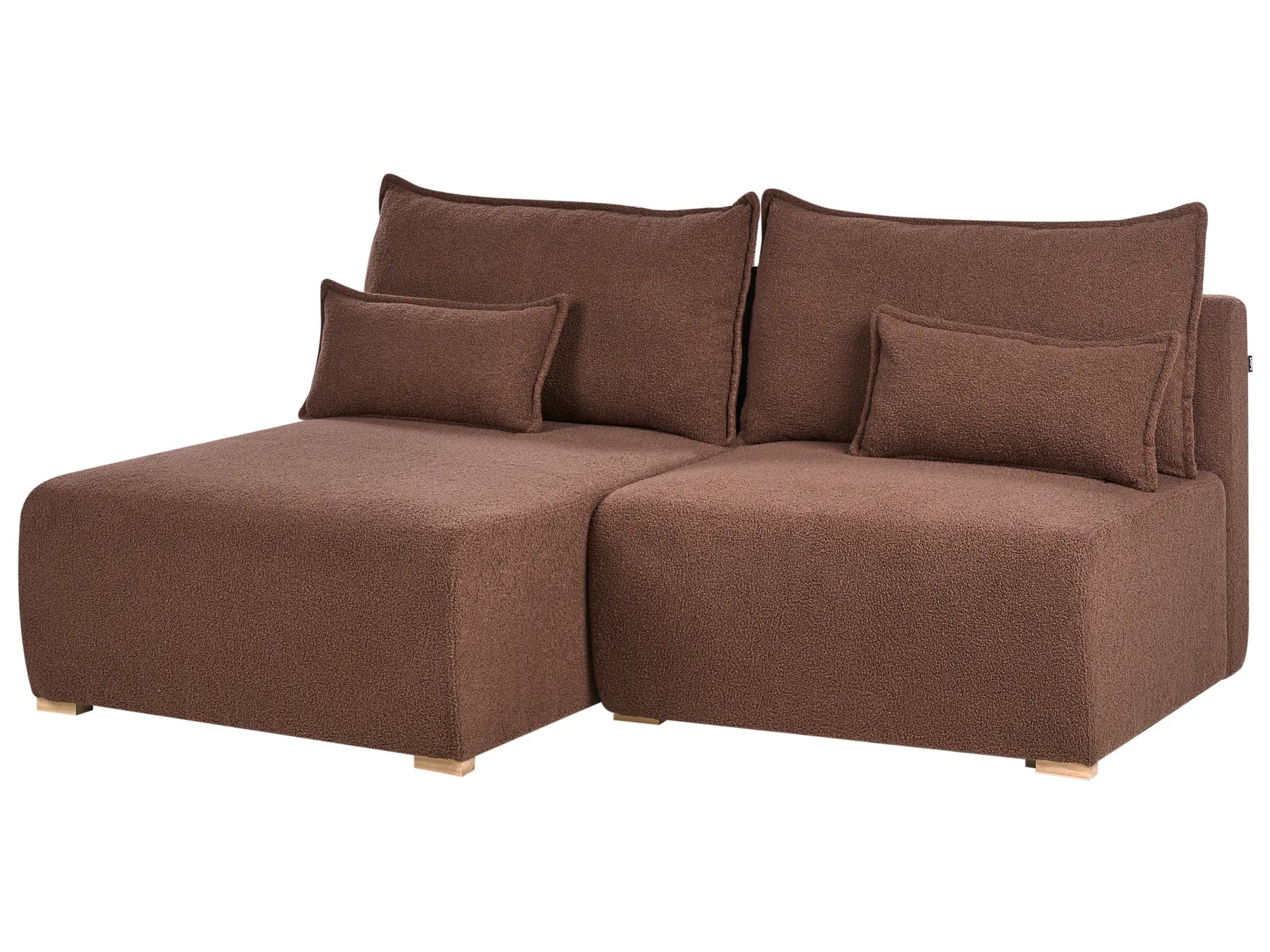 Modular Corner Sofa NERBO Boucle Brown Right Hand