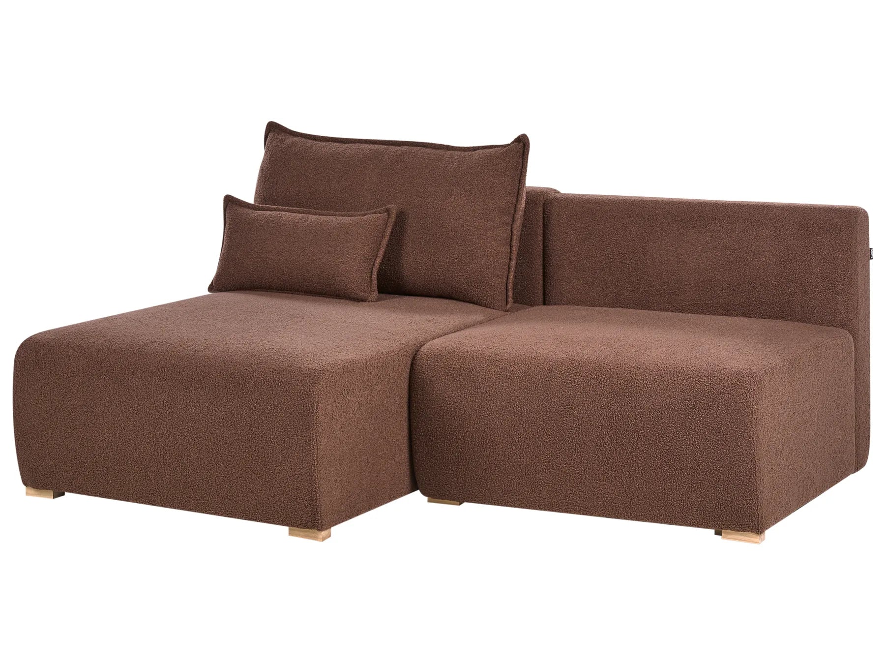 Modular Corner Sofa NERBO Boucle Brown Right Hand