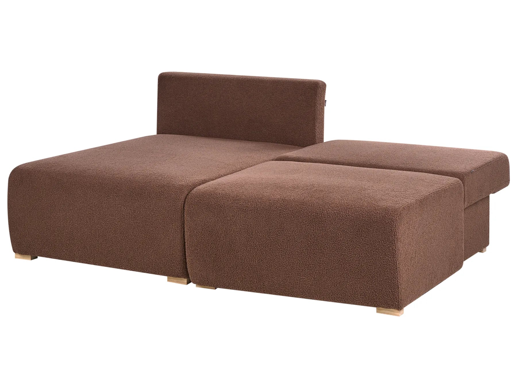 Modular Corner Sofa NERBO Boucle Brown Right Hand