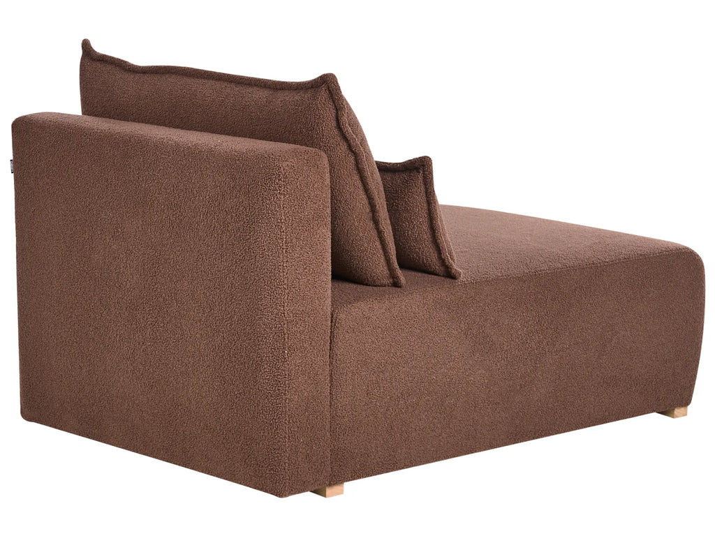 Modular Corner Sofa NERBO Boucle Brown Right Hand