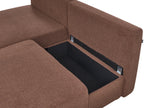 Modular Corner Sofa NERBO Boucle Brown Right Hand
