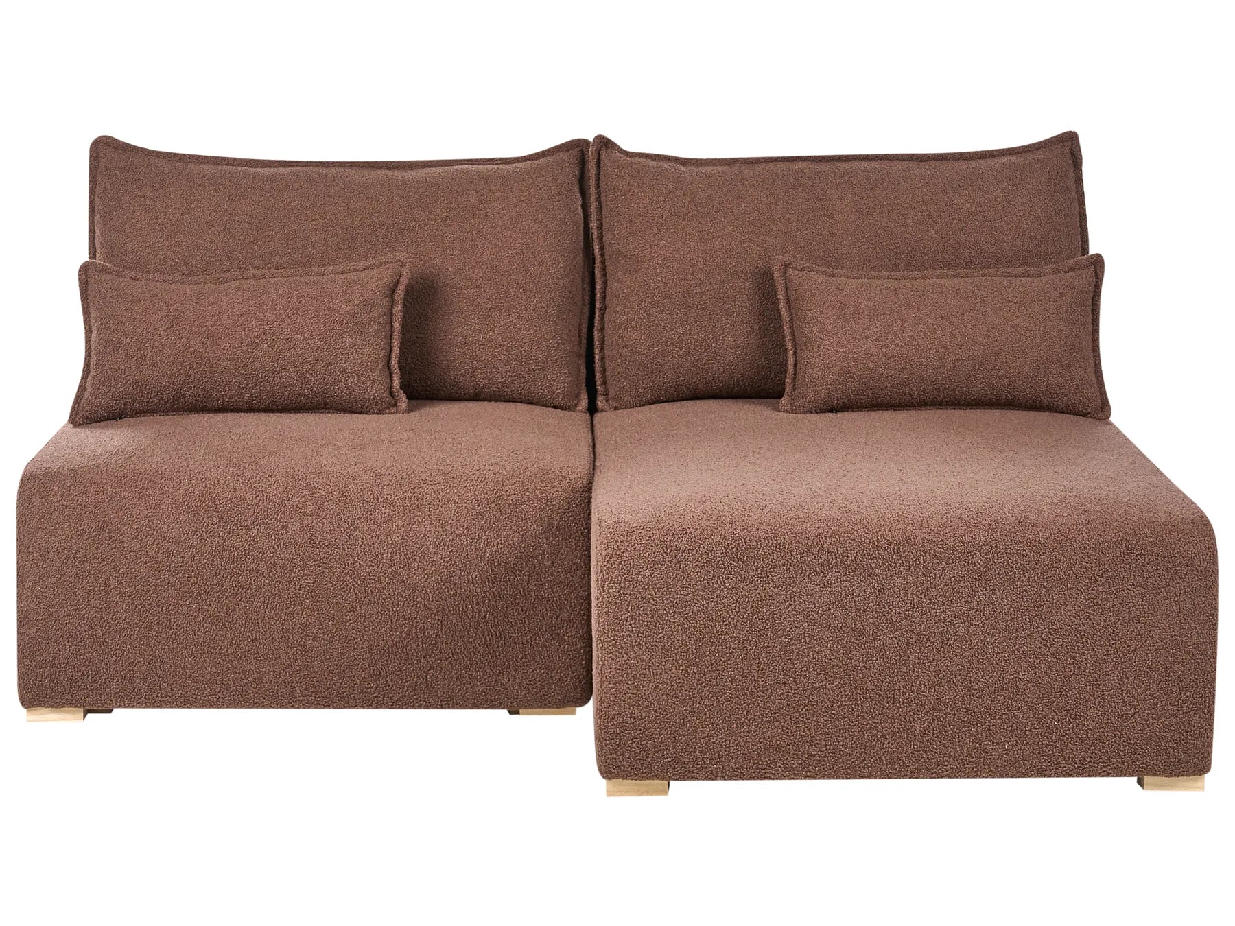 Modular Corner Sofa NERBO Boucle Brown Left Hand