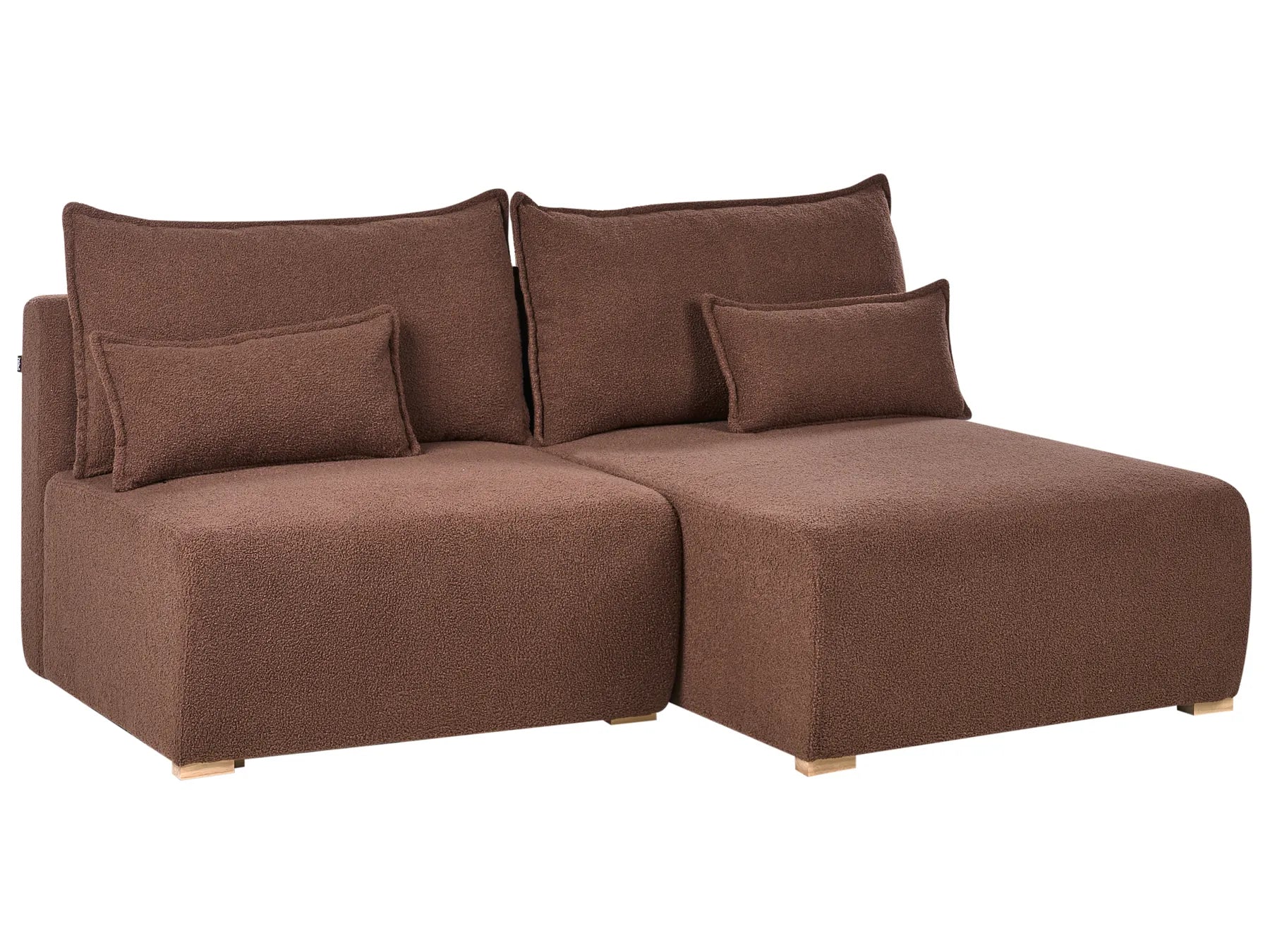 Modular Corner Sofa NERBO Boucle Brown Left Hand