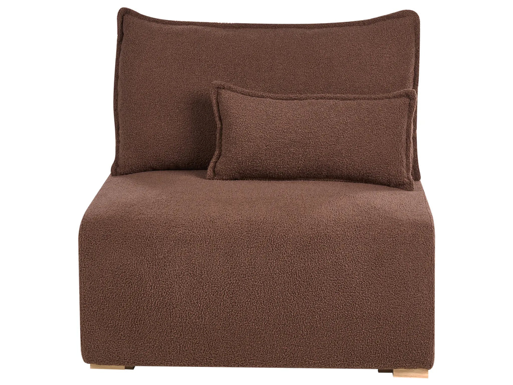 Modular Corner Sofa NERBO Boucle Brown Left Hand