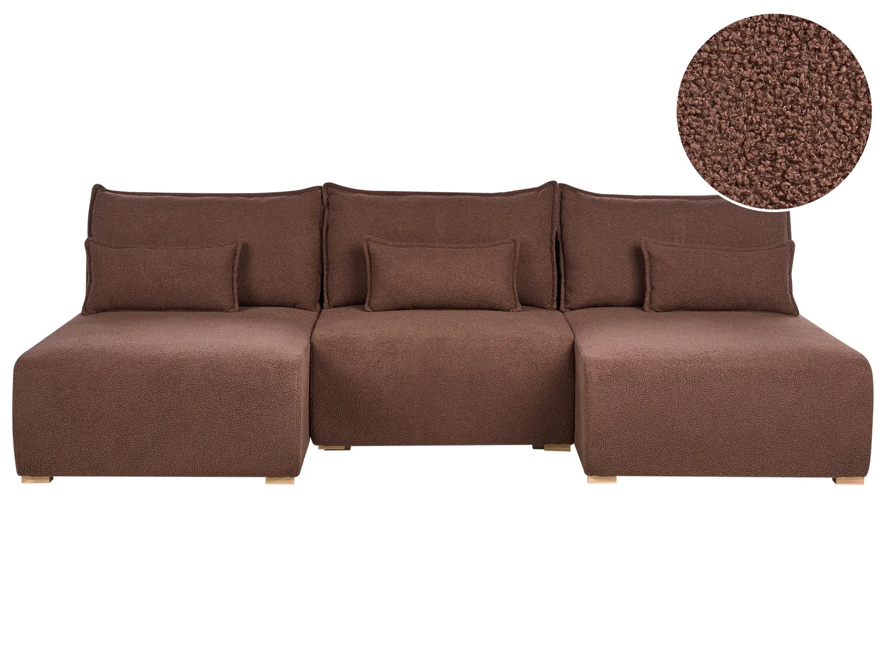 Modular U-Shape Sofa NERBO Boucle Brown