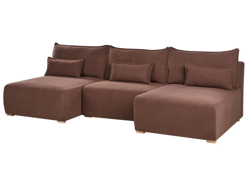 Modular U-Shape Sofa NERBO Boucle Brown