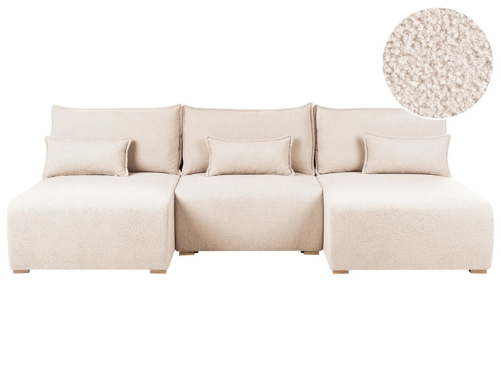 Modular U-Shape Sofa NERBO Boucle Beige