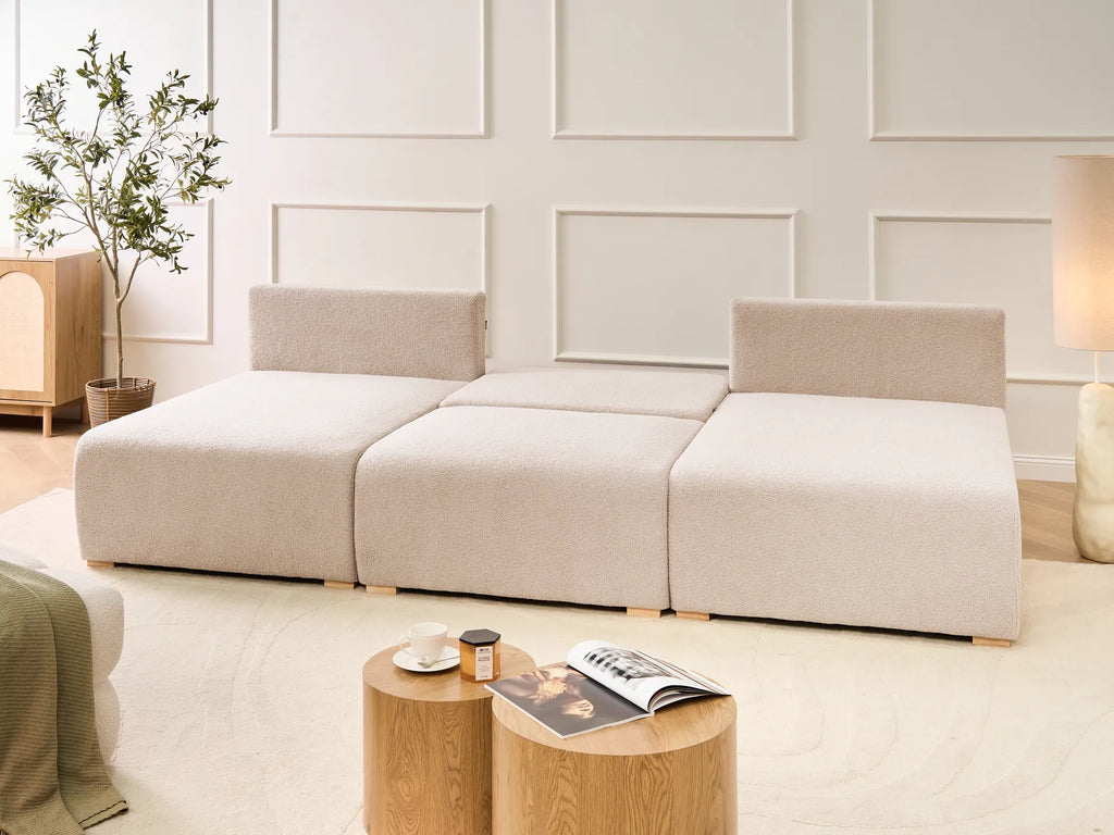 Modular U-Shape Sofa NERBO Boucle Beige