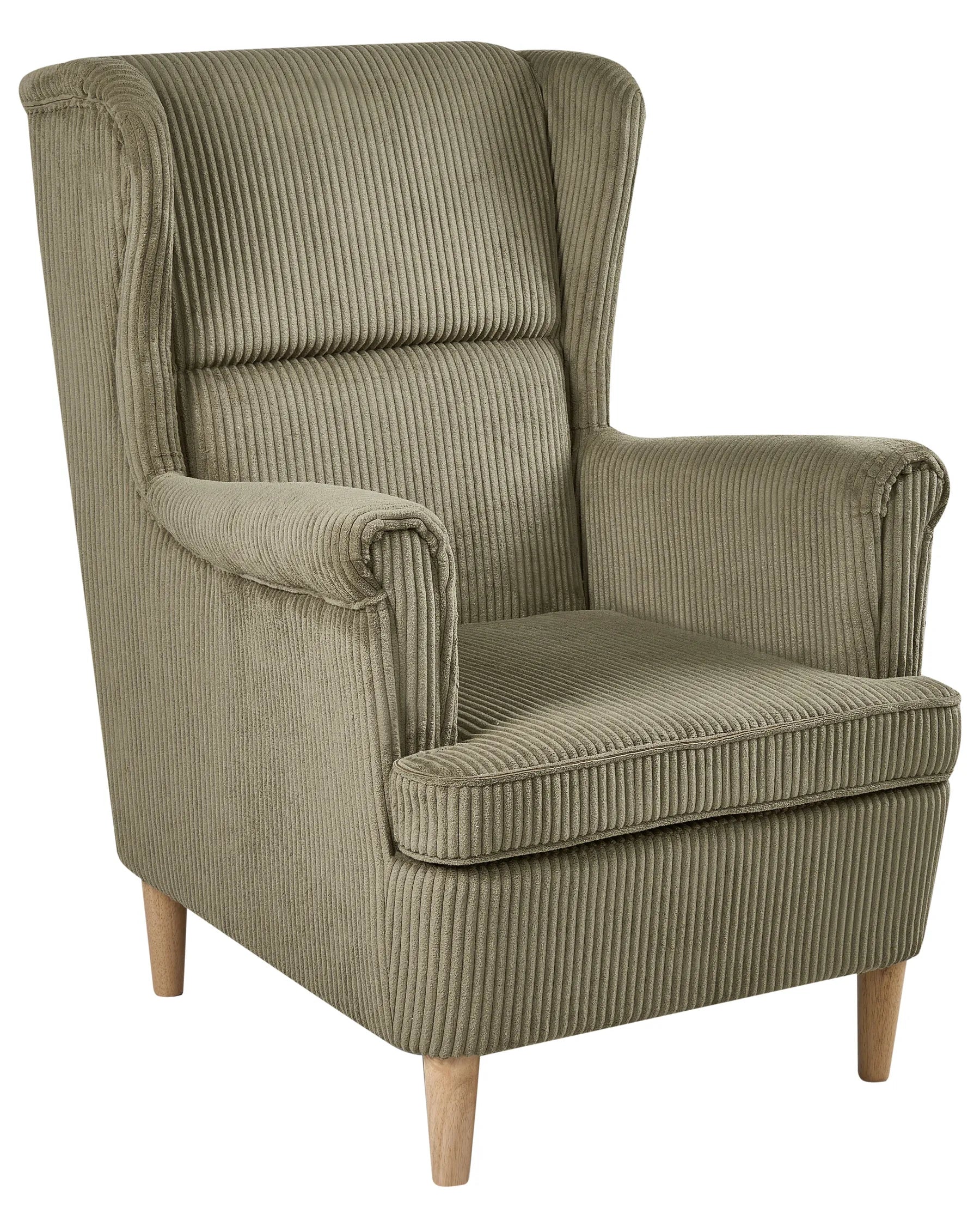 Wingback Chair ABSON Corduroy Green