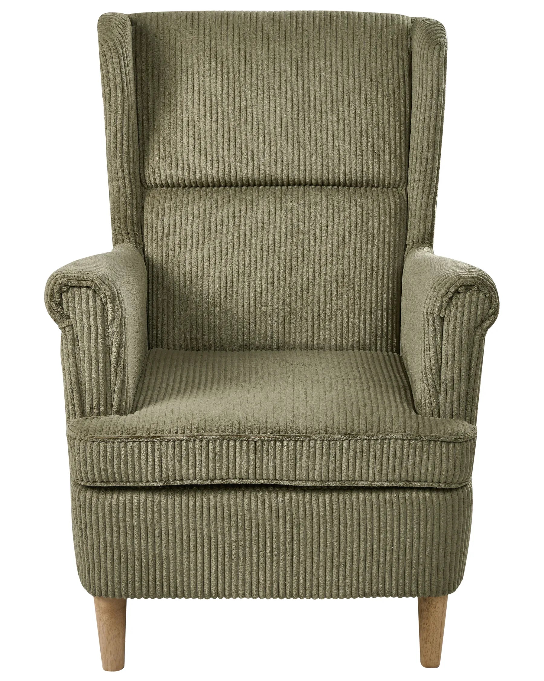 Wingback Chair ABSON Corduroy Green