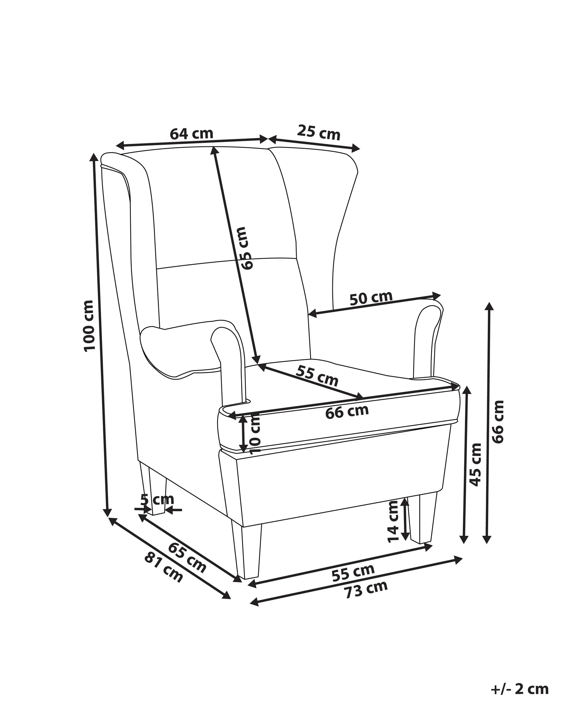 Wingback Chair ABSON Corduroy Green