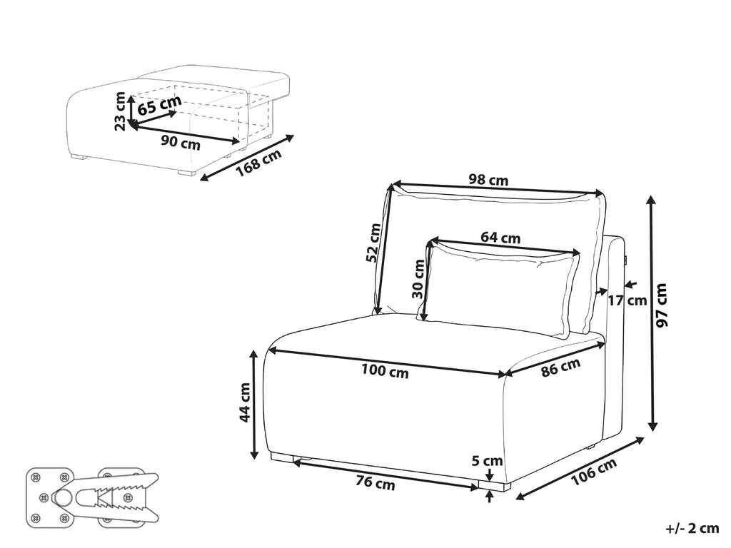 1-Seat Section NERBO Fabric Blue