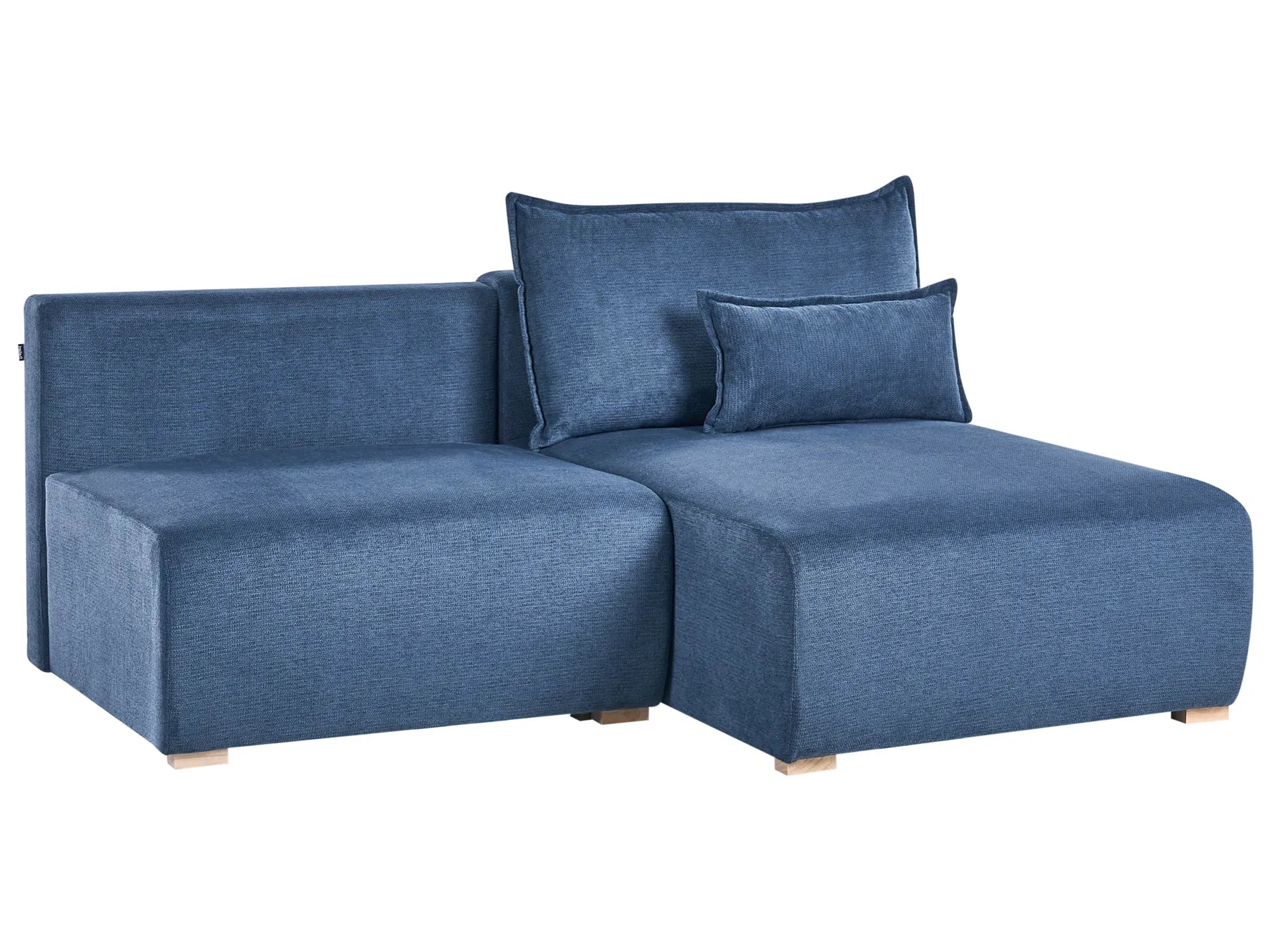 Modular Corner Sofa NERBO Fabric Blue Left Hand