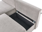 Modular Corner Sofa NERBO Fabric Grey Right Hand