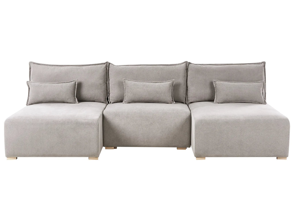 Modular U-Shape Sofa NERBO Fabric Grey