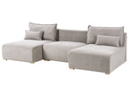 Modular U-Shape Sofa NERBO Fabric Grey