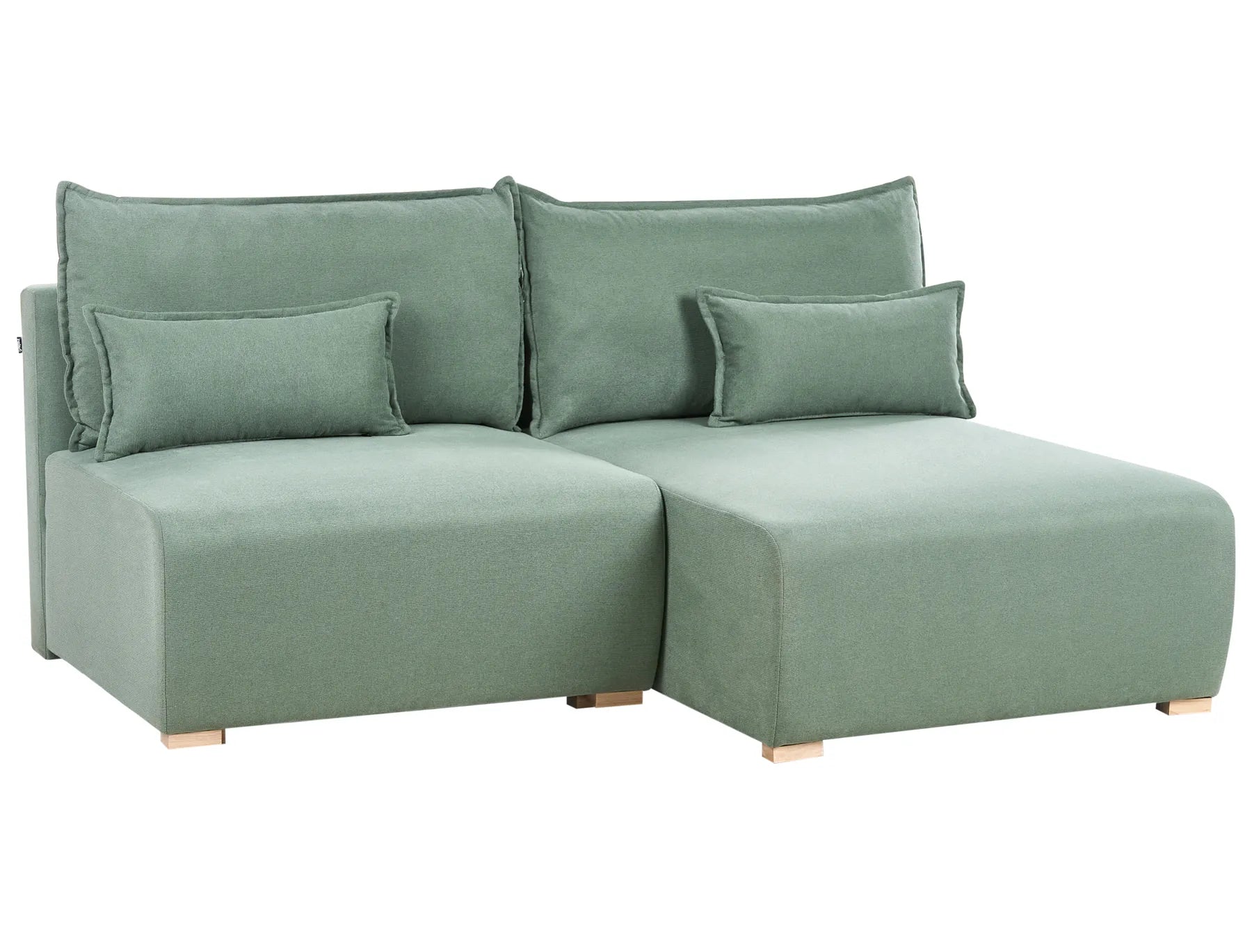 Modular Corner Sofa NERBO Fabric Light Green Left Hand