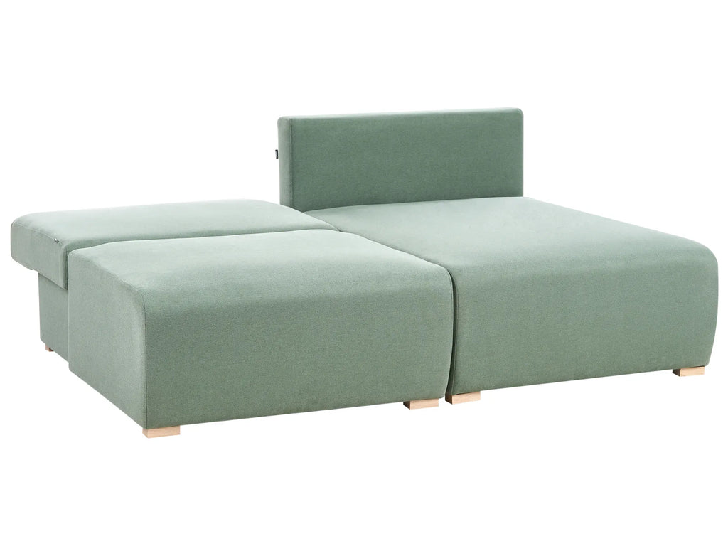 Modular Corner Sofa NERBO Fabric Light Green Left Hand